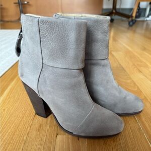 Rag & Bone Gray Suede Heeled Booties